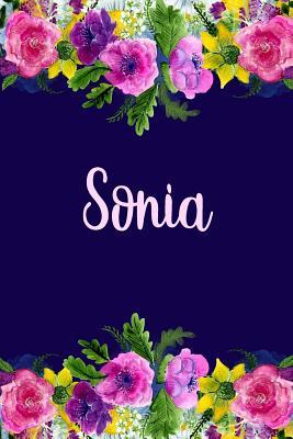 Read Online Sonia: Personalized Name Pink Floral Design Matte Soft Cover Notebook Journal to Write In. 120 Blank Lined Pages -  file in ePub