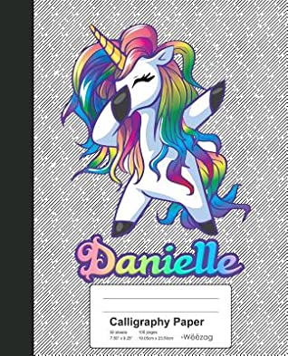 Read Online Calligraphy Paper: DANIELLE Unicorn Rainbow Notebook -  file in ePub